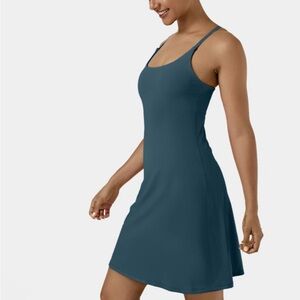 Halara size large blue backless cut out adjustable straps yoga dress